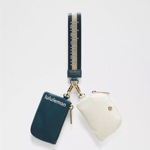 Lululemon Athletica Green, White and Gold Dual Pouch Wristlet - NWT